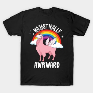 Majestically Awkward Llama Unicorn T-Shirt